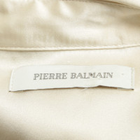 Balmain Robe en soie beige / noir