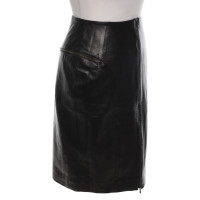 Christian Dior Leren rok in bruin