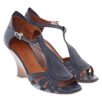 Chie Mihara Wedges Leather in Blue
