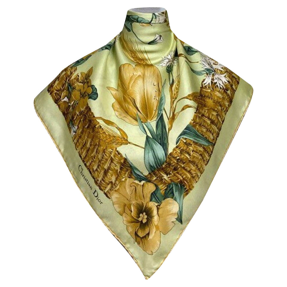 Christian Dior Schal/Tuch aus Seide in Grün