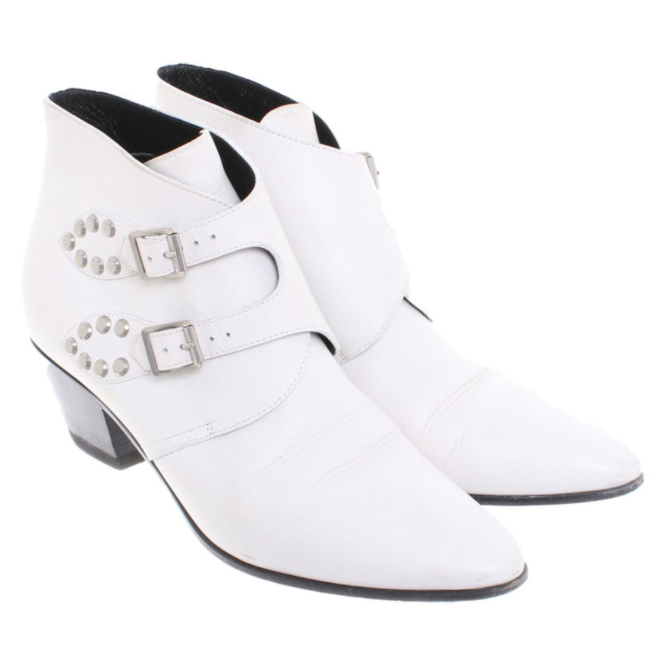 Saint Laurent Ankle boots Leather in Cream