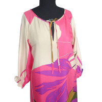 Tibi zijden jurk met patroon