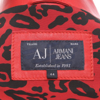 Armani Jeans Jacket/Coat Leather in Red