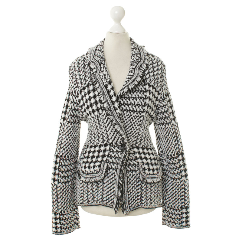 Marc Cain Jacket with pattern in black and white