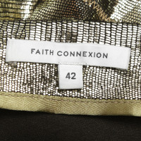 Faith Connexion Jupe en cuir couleur or