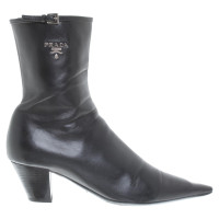 Prada Leather ankle boots in black