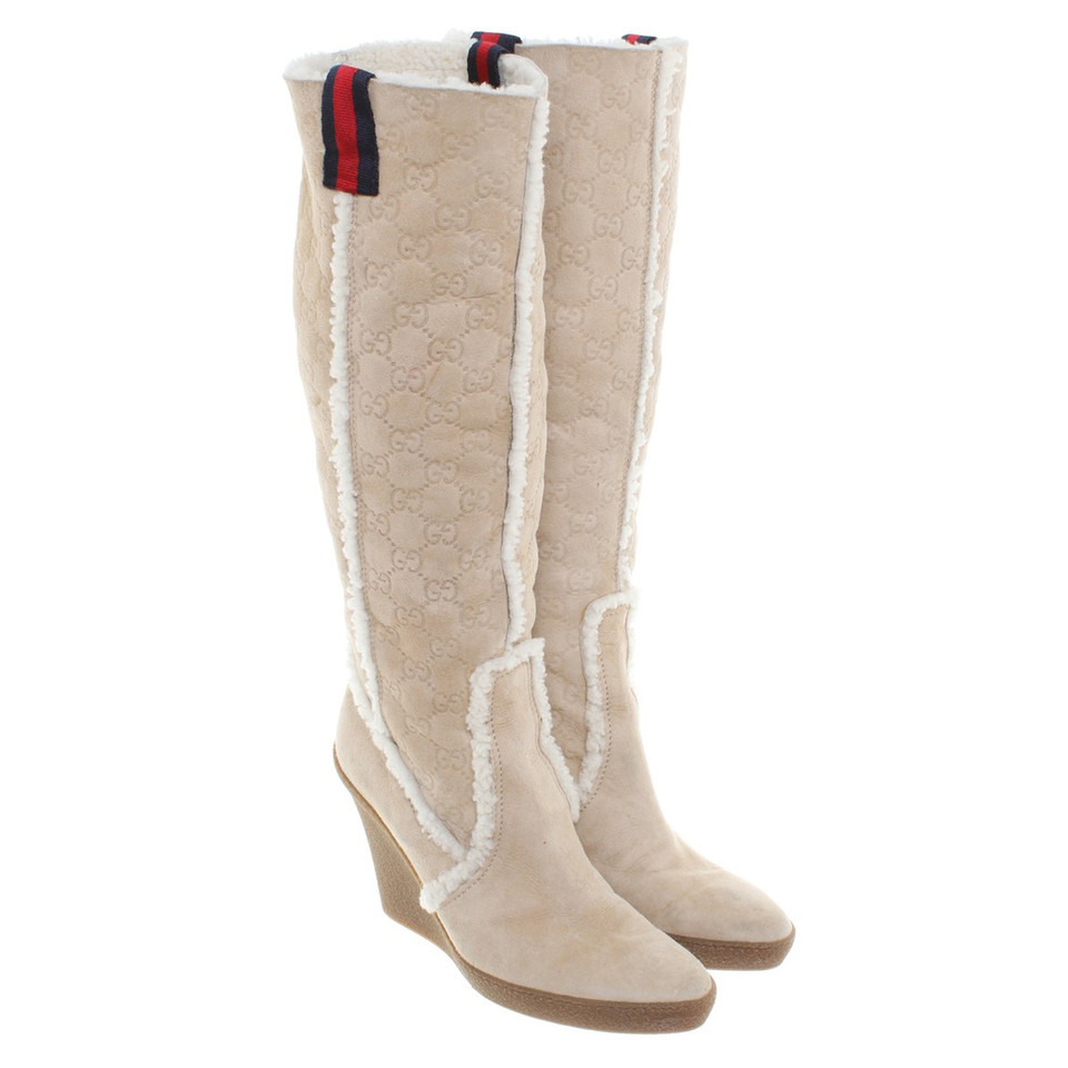 Gucci Suede boots in beige