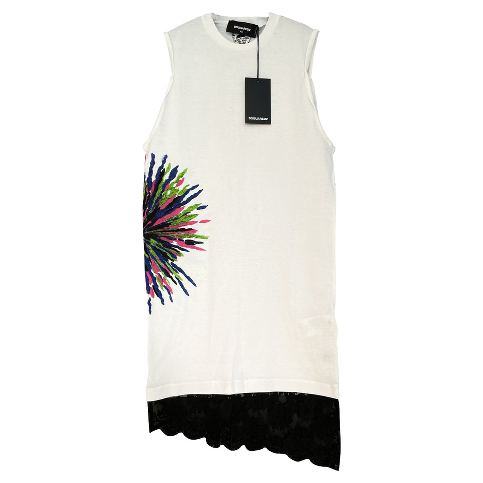 Dsquared2 Vestito in Cotone in Bianco