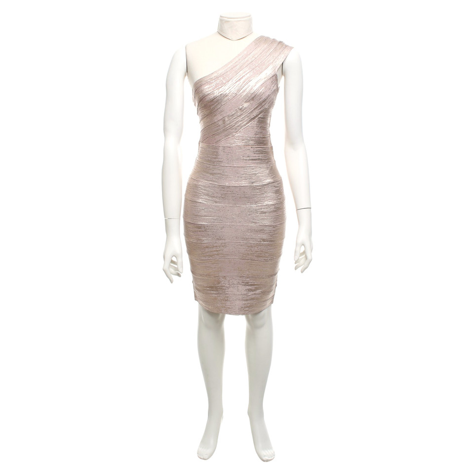 Hervé Léger Abito in Metallic Rose