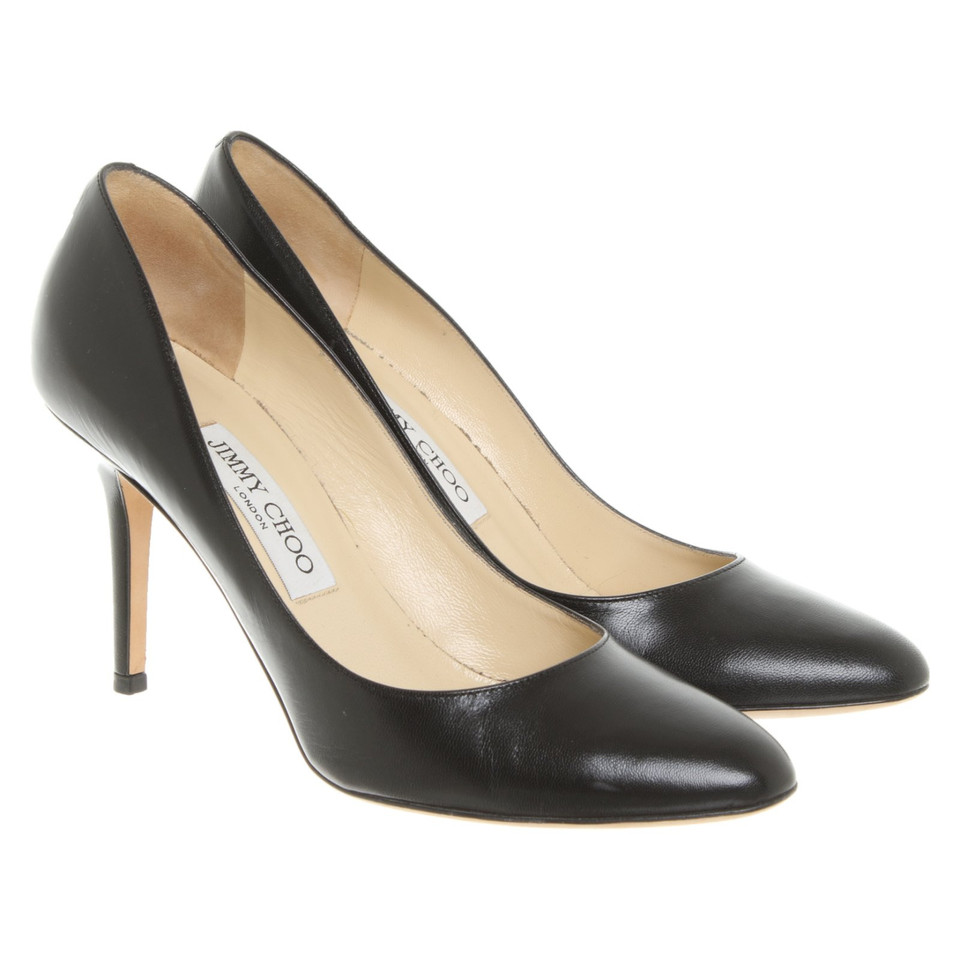 Jimmy Choo Pumps/Peeptoes aus Leder in Schwarz