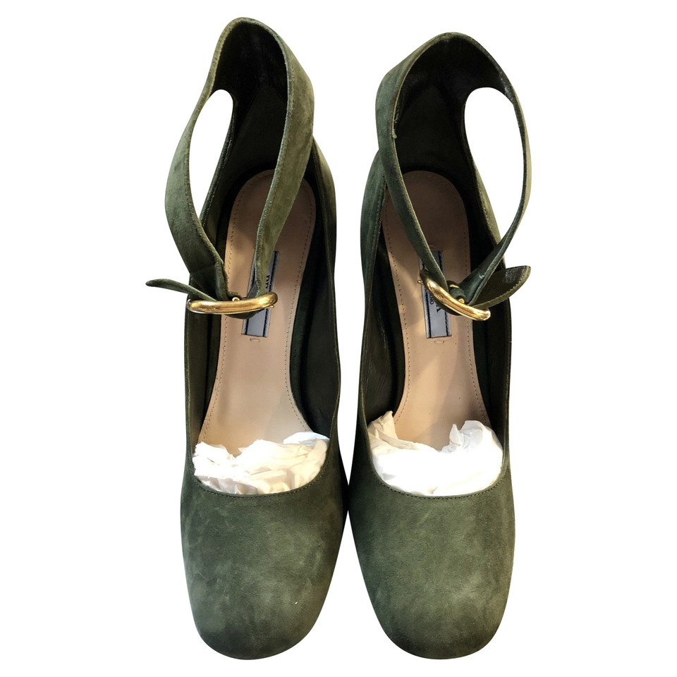 Prada Pumps/Peeptoes en Daim en Vert