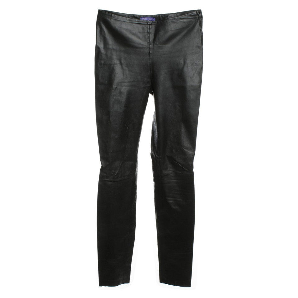 Jimmy Choo For H&M Lederen broek in zwart