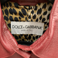 Dolce & Gabbana Giacca/Cappotto in Pelle in Rosso