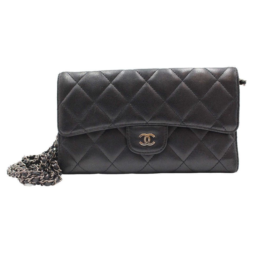 Chanel Timeless Wallet On Chain Leather in Black