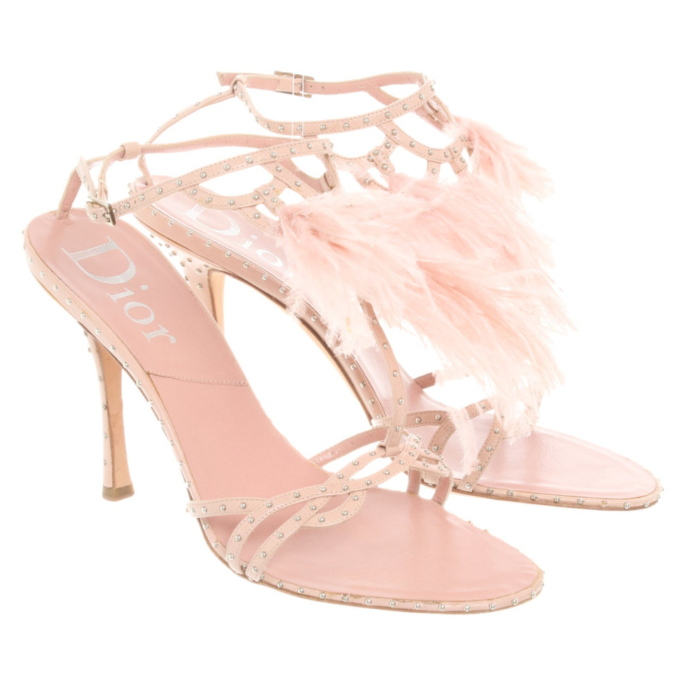 Christian Dior Sandals Leather in Pink