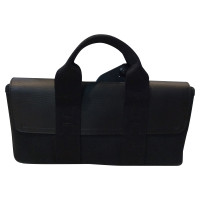 Hermès Leather / linen handbag