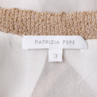 Patrizia Pepe Camicia in maglia marrone chiaro / crema