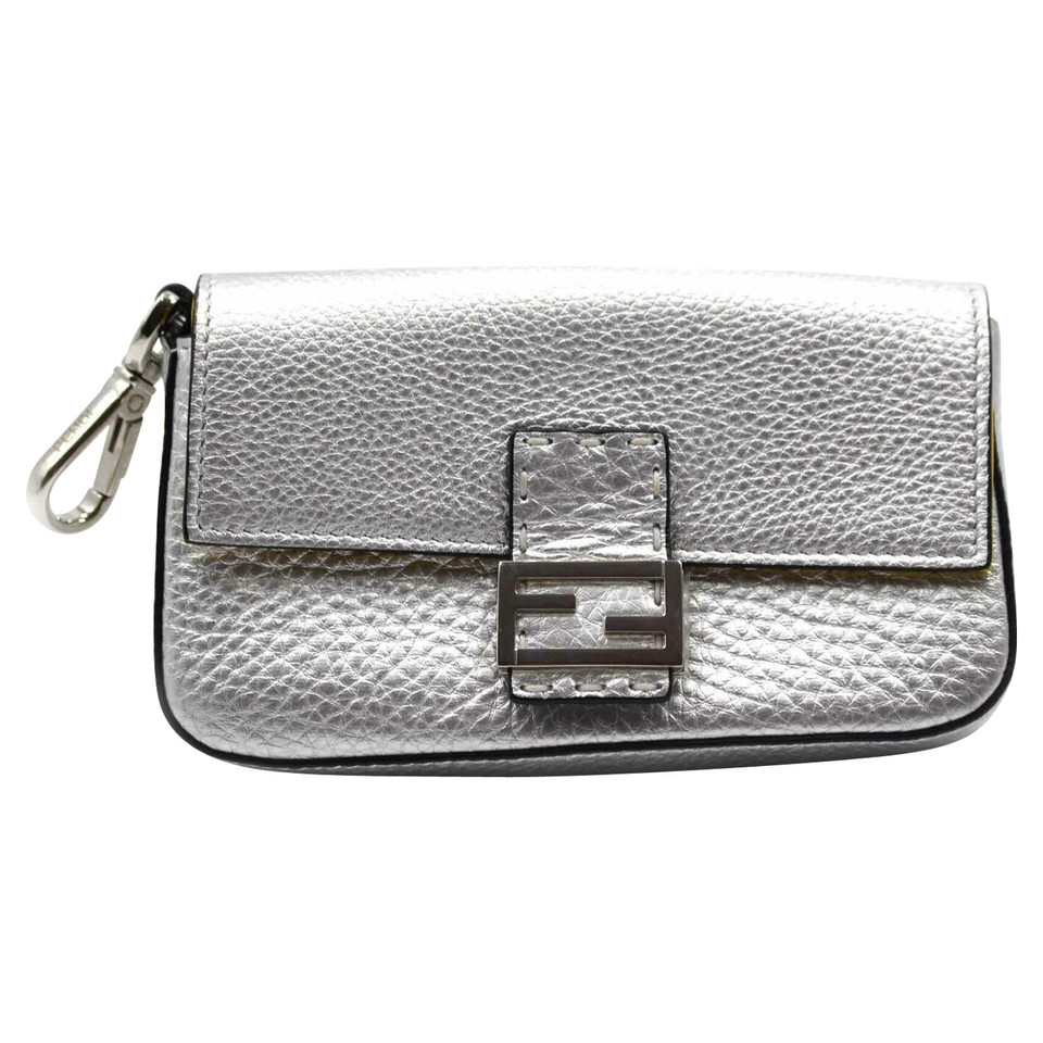 Fendi Baguette Bag Leather in Silvery