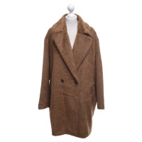 Marc Cain Faux fur coat in bruin