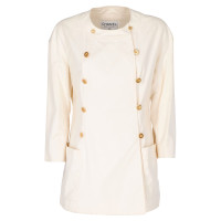 Chanel Jacke/Mantel aus Baumwolle in Weiß