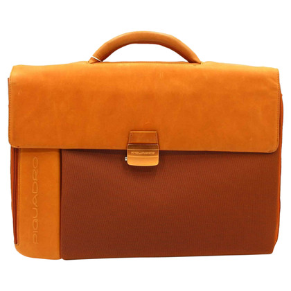 Piquadro Reisetasche aus Leder in Orange