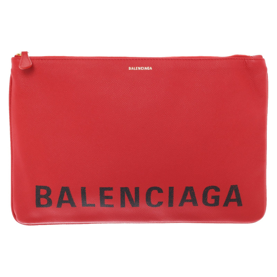Balenciaga Clutch aus Leder in Rot