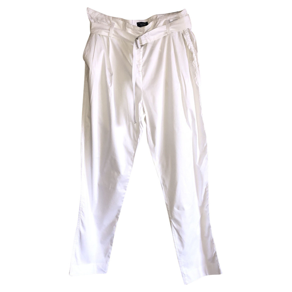 Armani Jeans Paire de Pantalon en Coton en Blanc