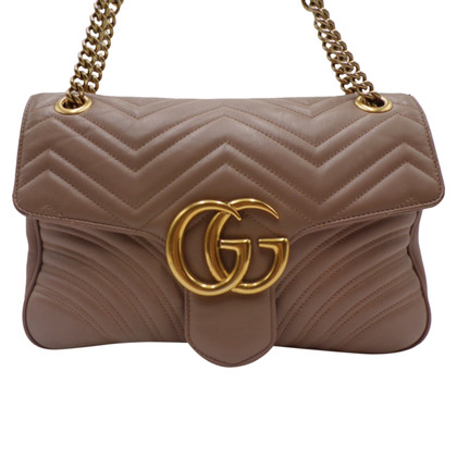 Gucci Marmont Bag in Pelle in Beige