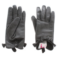 Twin Set Simona Barbieri Handschuhe aus Leder in Schwarz