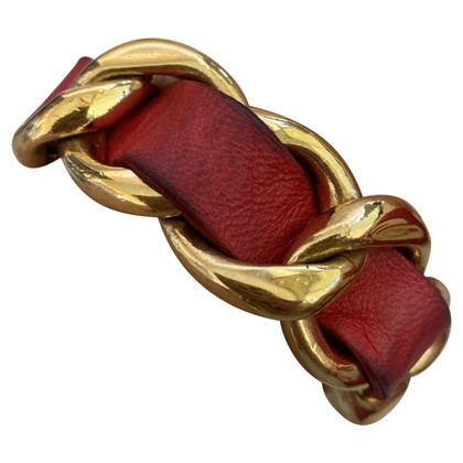 Chanel Armreif/Armband aus Leder in Gold