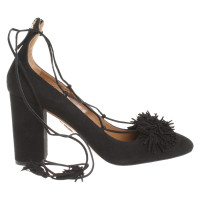 Aquazzura Pumps/Peeptoes aus Wildleder in Schwarz