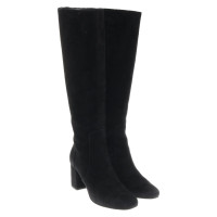 Saint Laurent Bottes en Daim en Noir