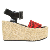 Céline Wedges en noir / rouge