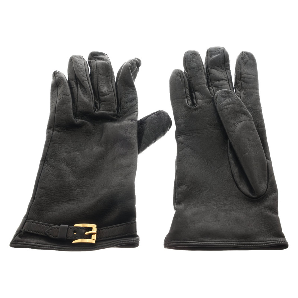 Trussardi Handschuhe aus Leder in Schwarz