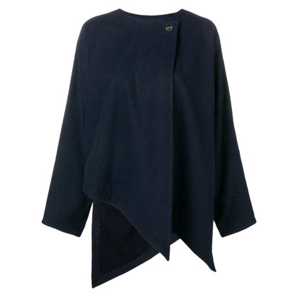 Versace Jacke/Mantel aus Wolle in Blau
