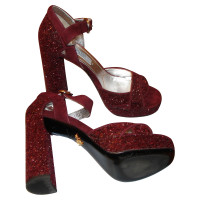 Prada Sandals 36 bordeaux Glitter Plateau