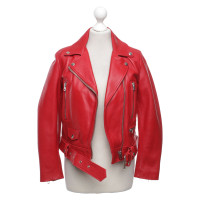 Acne Jacket/Coat Leather in Red