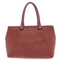 Bottega Veneta Handtasche aus Leder in Rot