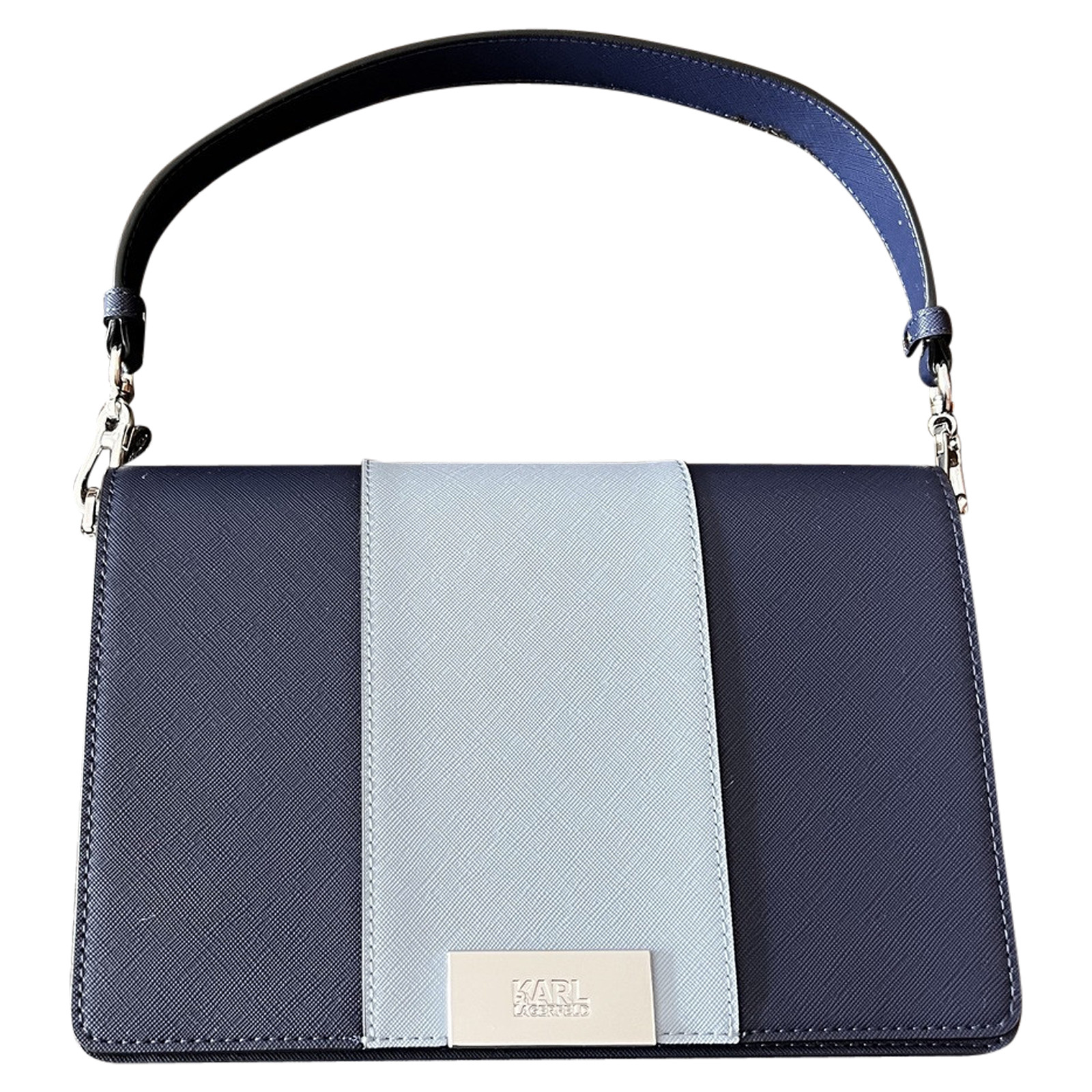 Karl Lagerfeld Handbag Leather in Blue - Acheter Karl Lagerfeld Handbag  Leather in Blue d'occasion pour 185€ (7538081)
