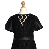 Armani Jeans Lace dress with leather details 