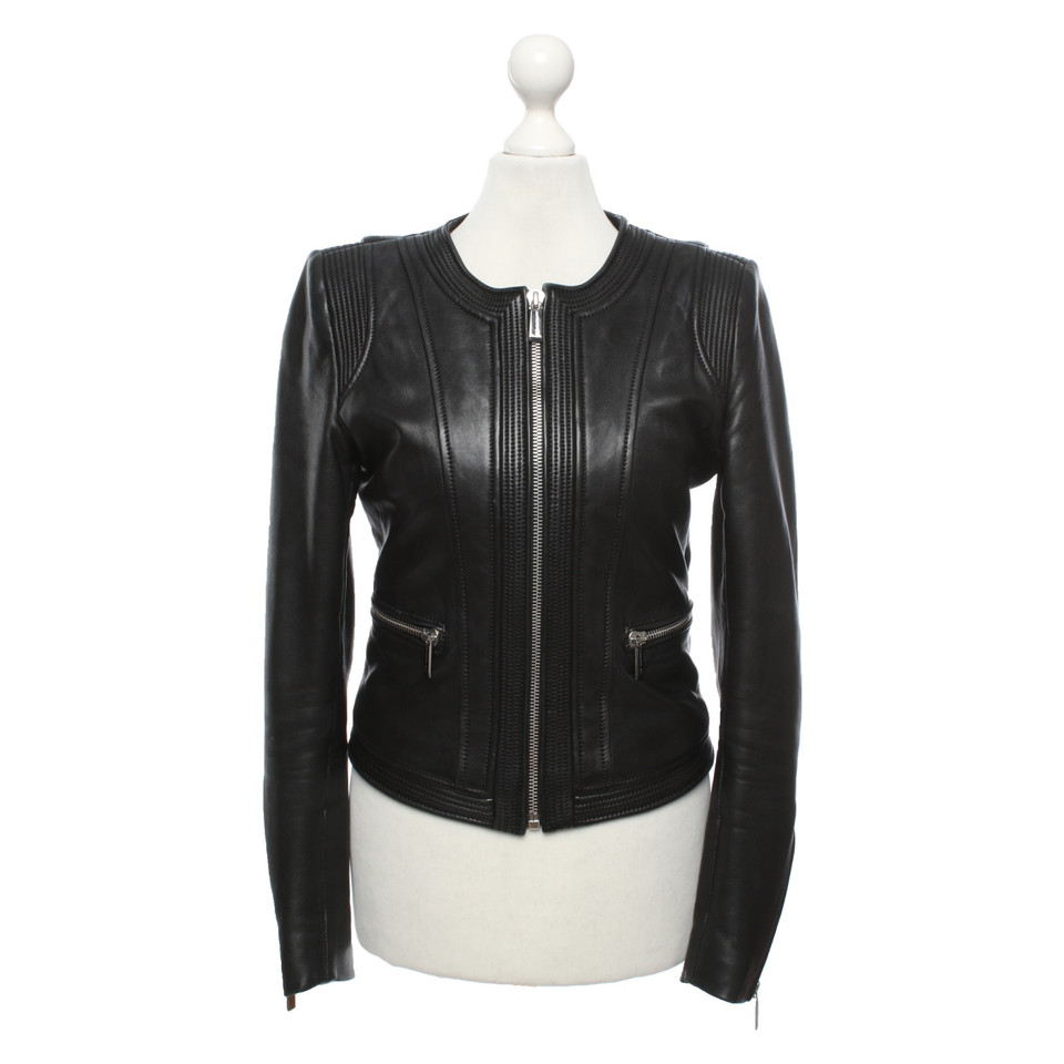 Barbara Bui Jacket/Coat Leather in Black