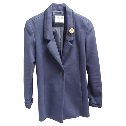 Chanel Jacke/Mantel aus Viskose in Blau
