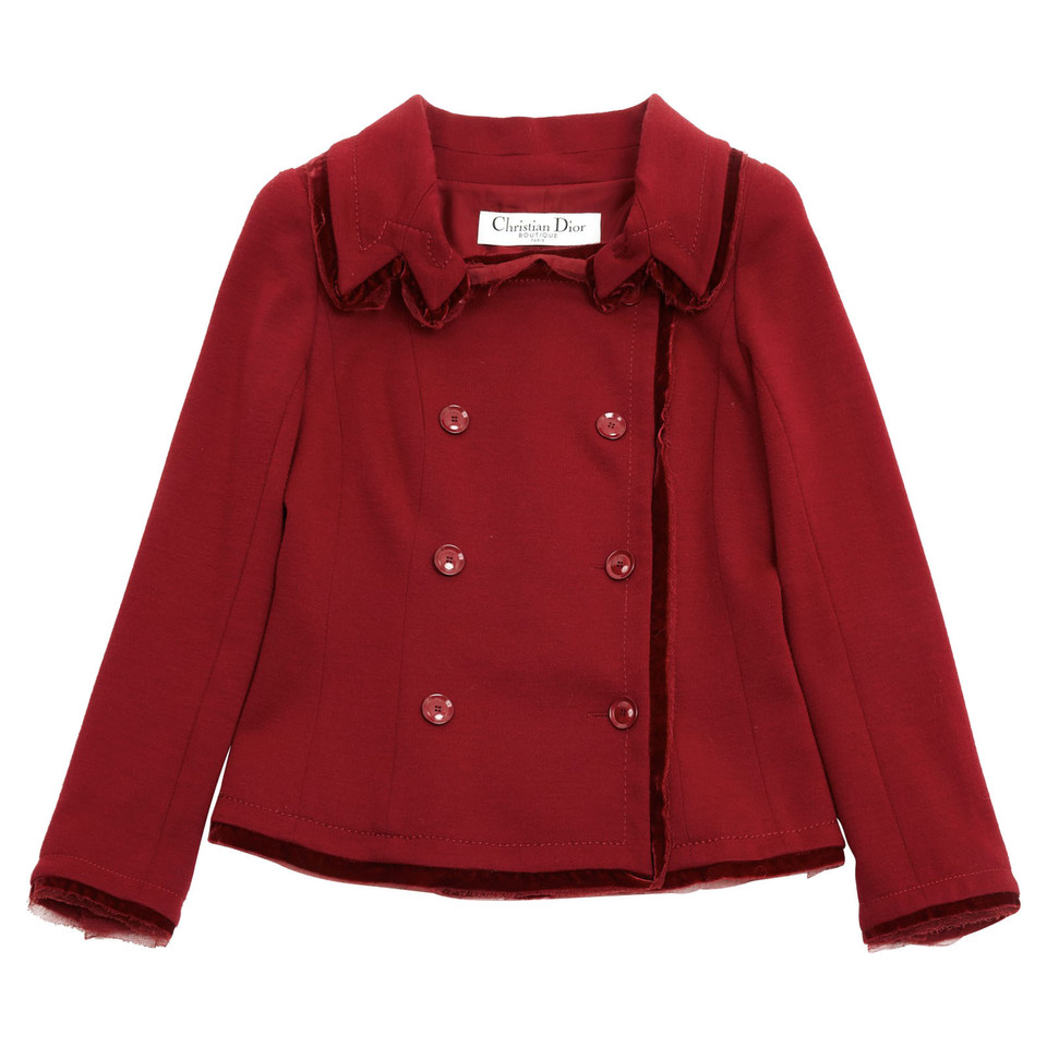 Christian Dior Jacke/Mantel aus Wolle in Rot