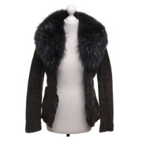 Giorgio Brato Leather jacket with fur trim