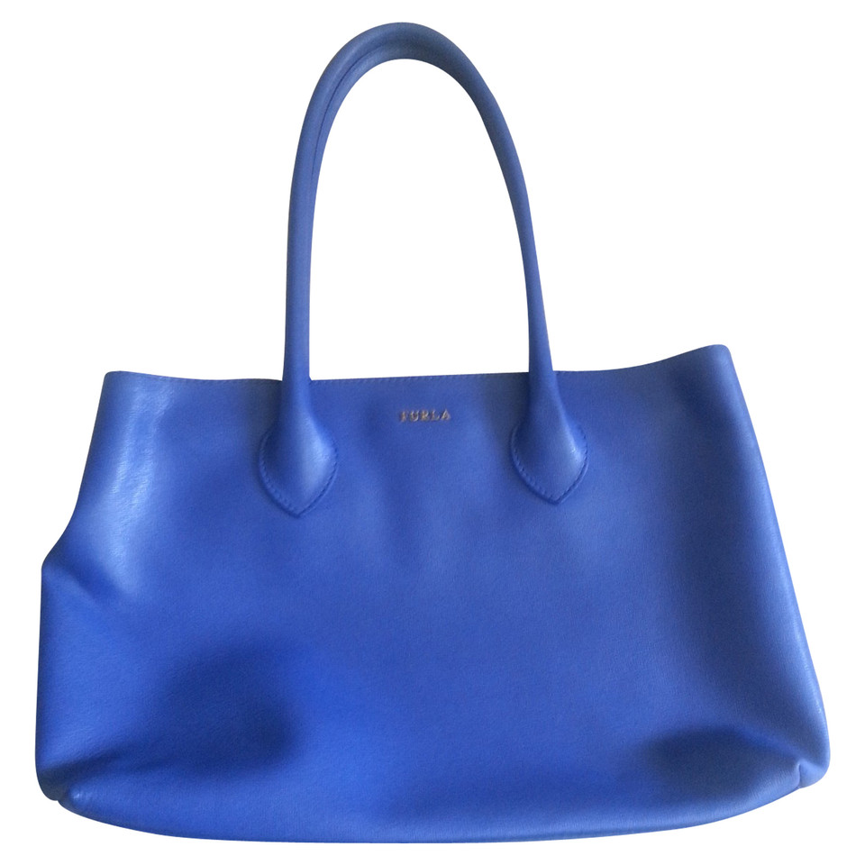 Furla Handtasche aus Leder in Blau