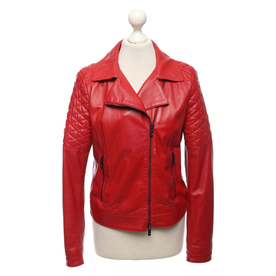 Blumarine Jacke/Mantel aus Leder in Rot