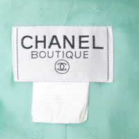 Chanel Mintgrünes Kostüm aus Bouclégewebe