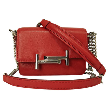 Tod's Double T Crossbody Leather in Red