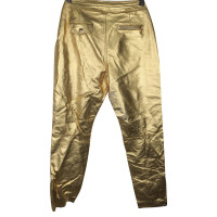 Moschino Hose aus Leder in Gold