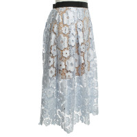 Self Portrait Lace skirt in sky blue